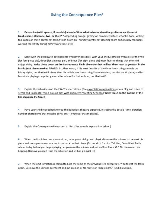 Consequence Pies - Character Training Worksheets - Image 3